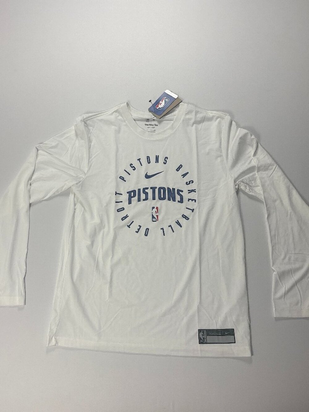 Nike Detroit Pistons Mens On Court Warm Up Shirt Sz L White NWT HF1441-100